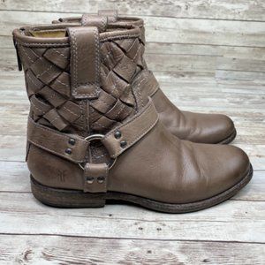 Frye Phillip Woven Harness Riding Ankle Boots 8.5